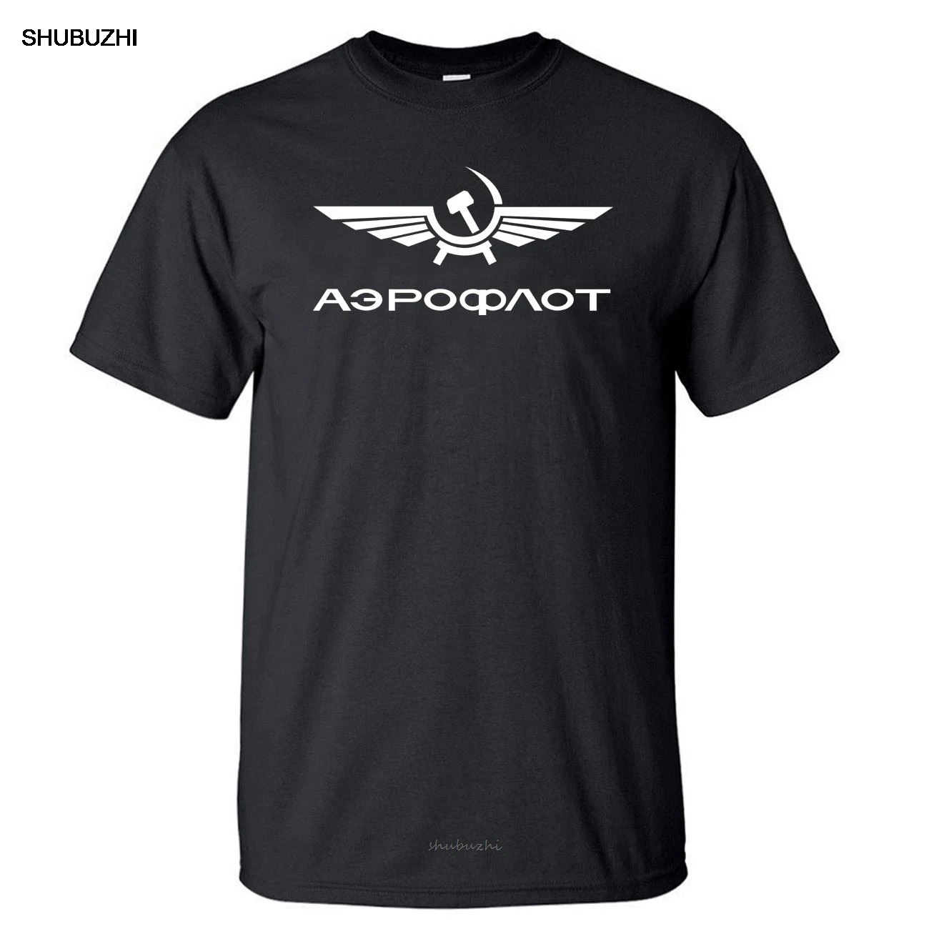 Aeroflot Cccp Civil Aviation Ussr Russia Airforce Tshirt Men T Shirt Tshirts Summer Cotton Short Sleeve Black White T-Shirt Tees