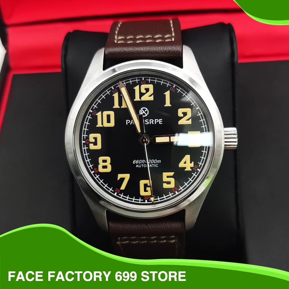 Orologio Vintage Di Lusso Orologio Meccanico Automatico Nh35 Calibro Flight 40Mm Cassa In Acciaio Inossidabile 316L
