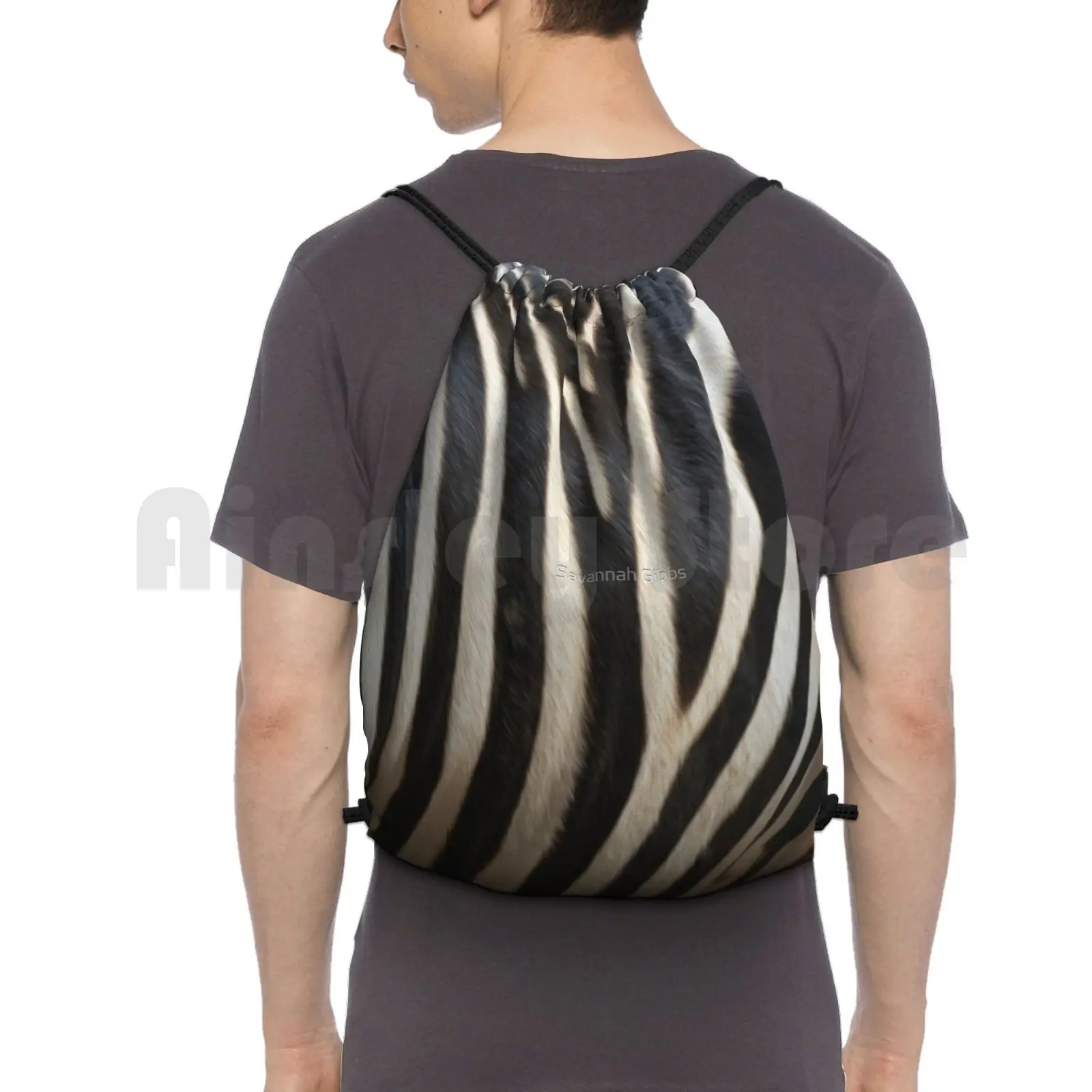Zaino Zebra Borse Con Coulisse Borsa Da Palestra Impermeabile Zebra Animal Mammifero Skin Zebra Animals Nature Macro In Bianco E Nero
