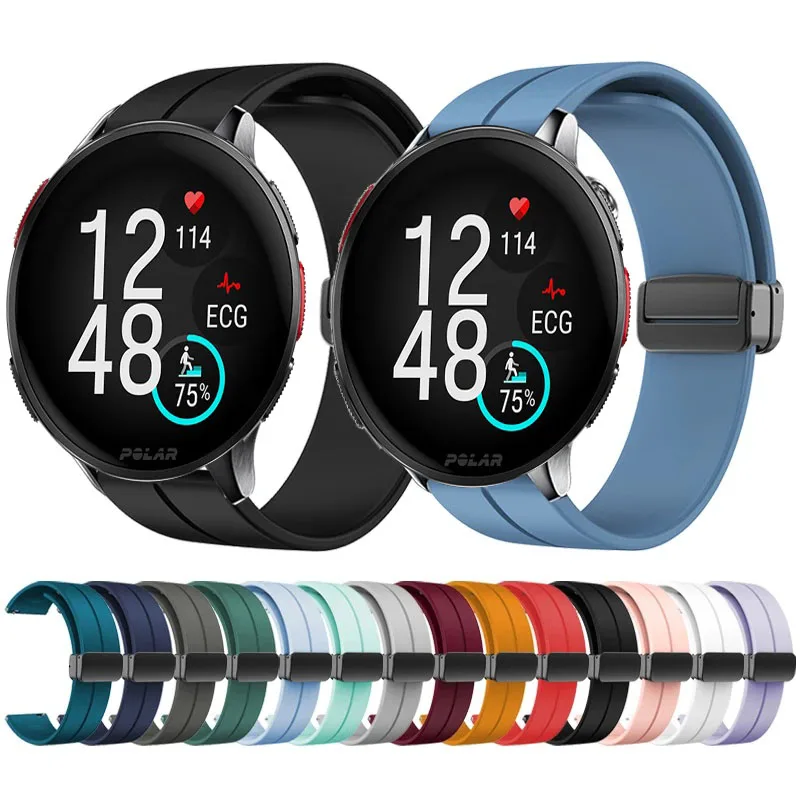 Cinturino Con Fibbia Pieghevole Magnetica Per Cinturino In Silicone Polar Vantage V3 Per Bracciale Polar Vantage V 3 Watchband