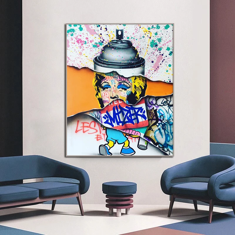 Famoso Andy Warhol Marilyn Monroe Colorato Tela Pittura Spray Poster Stampa Moderna Wall Art Picture For Living Room Home Decor