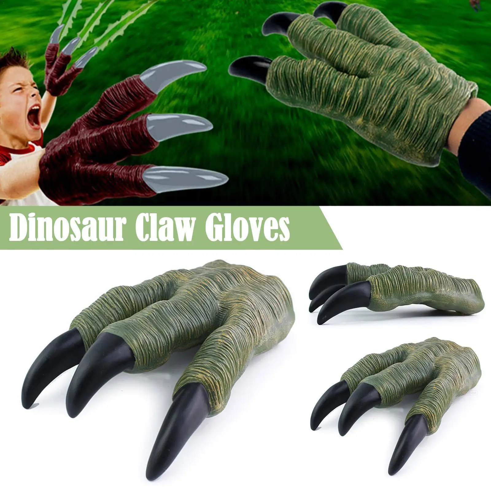 Cosplay Dinosaur Soft Claw Guanti Puntelli Per Bambini Battle Play Model Halloween Wolf Hands Giocattoli Per Bambini Trick Prop Regali Per Bambini