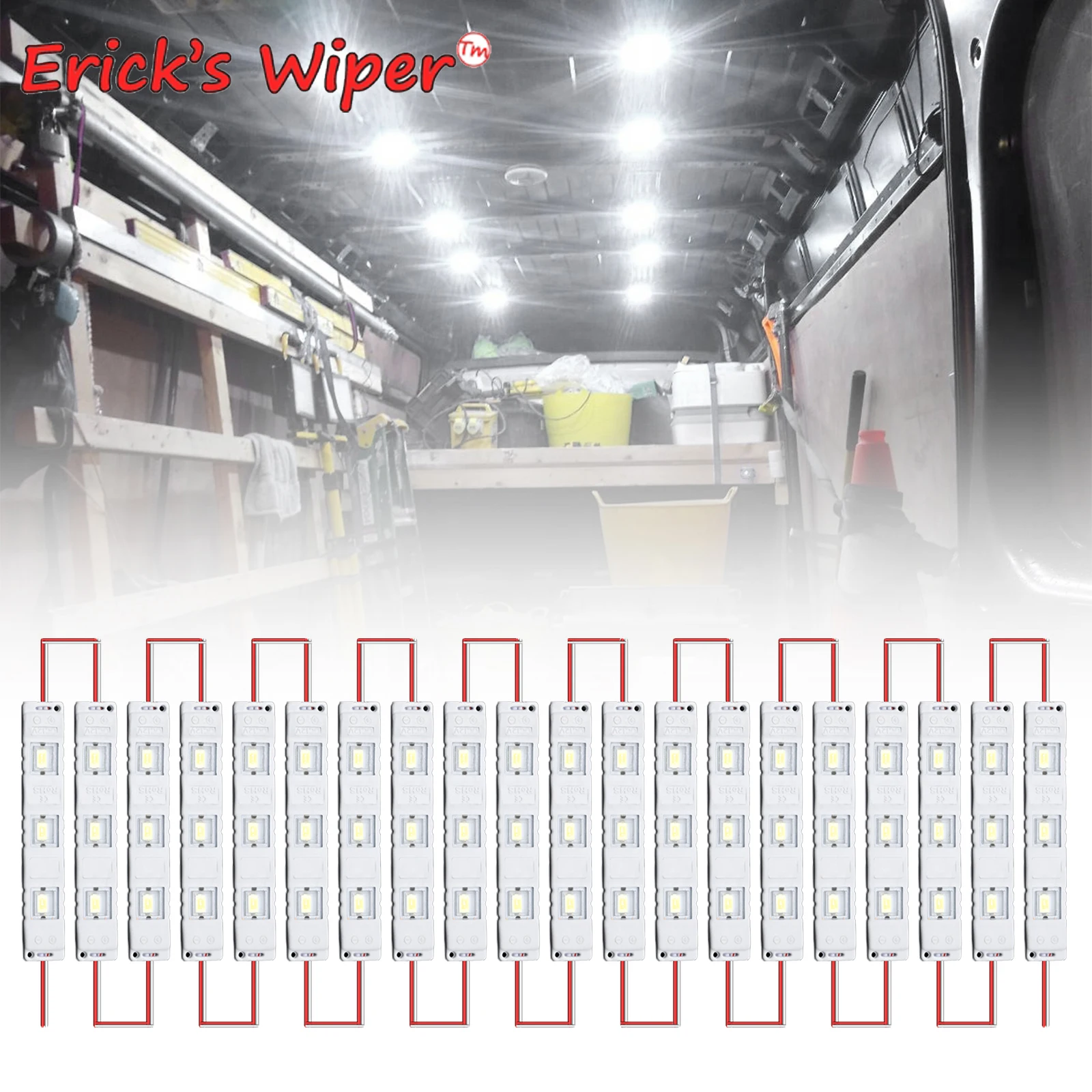 Ener'S Wiper 12V 60 Leds Van Interior Light Kit Led Plafoniera Car Van Truck Auto Caravan Trailer Bus Rv Room Cargo Lighting