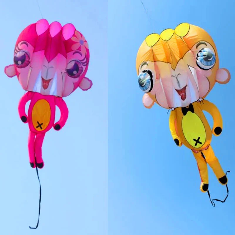 Spedizione Gratuita Grande 3D Scimmia Soft Kite Surf Outdoor Flying Wind Sock Aquiloni Bambini Kite Reel Kite Factory Octopus Kite Bar