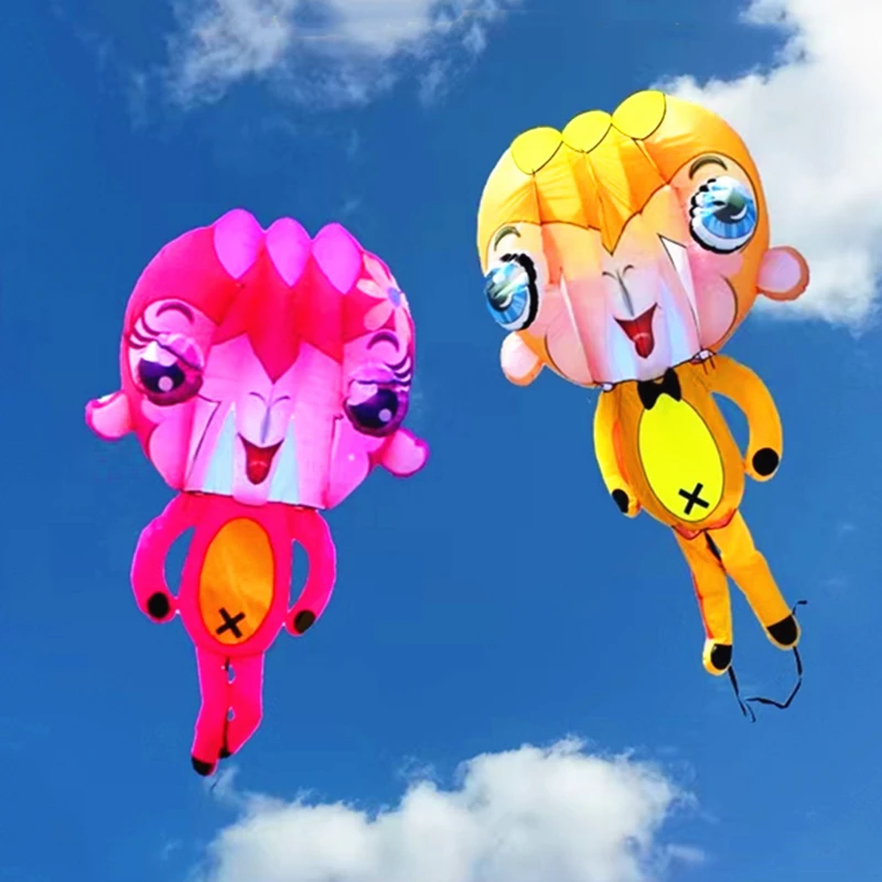 Spedizione Gratuita Grande 3D Scimmia Soft Kite Surf Outdoor Flying Wind Sock Aquiloni Bambini Kite Reel Kite Factory Octopus Kite Bar