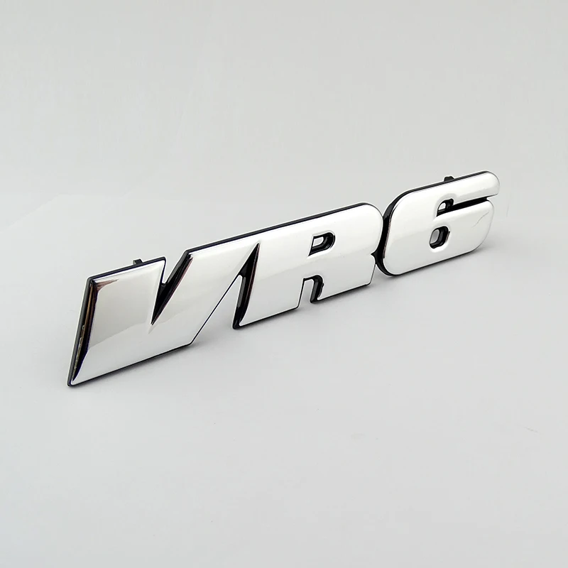 Chrome 3D Sticker Vr6 Car Grill Badge Emblem Decalcomania Mk3 Griglia Auto Logo Per Vw Golf Corrado Jetta Passat