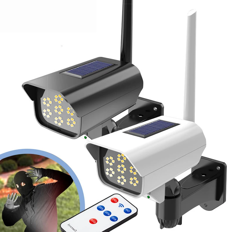D2 Led Solar Light Motion Sensor Telecamera Fittizia Di Sicurezza Wireless Outdoor Flood Light Ip65 Lampada A Led Impermeabile Per Giardino Di Casa
