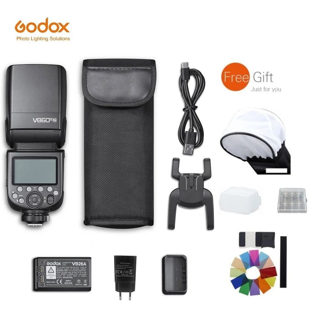 Godox Ving V860Iii N Wireless Ttl Li-Ion Kit Flash Per Nikon D800 D700 D7100 D7000 D5200 D5100 D5000 D300 D300S D3200 Telecamere