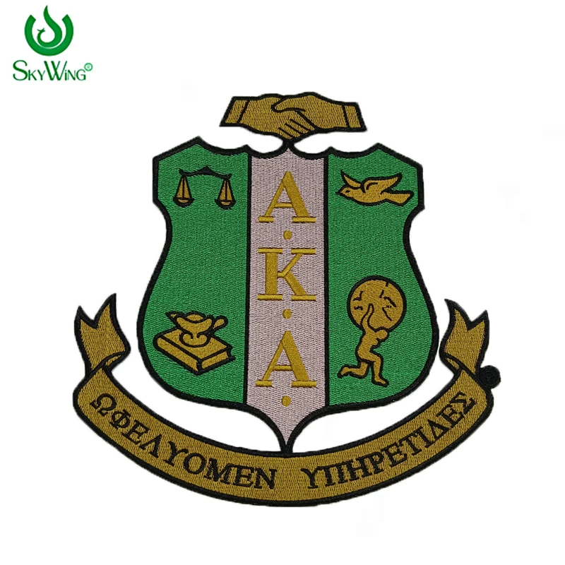 Custom Large Size Alpha Kappa Alpha Aka Sorority Crest Shield Lettere Greche Alfabeto Letterman Patch Per Giacche Letterman