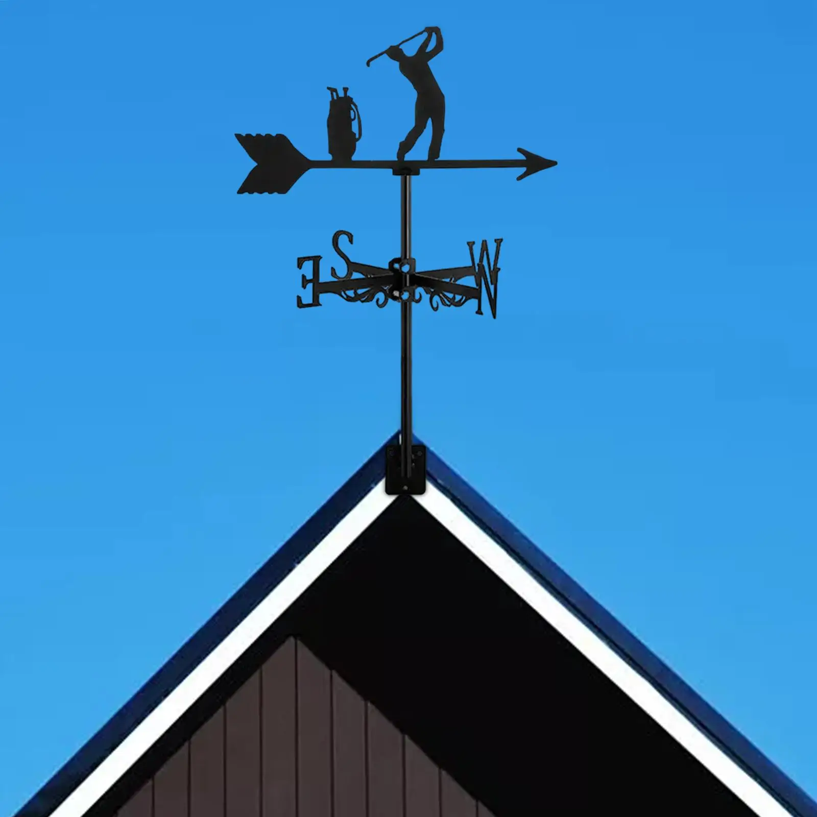 Ferro Battuto Nero Weathervane Golf Classic Art Palo Meteo Vane Direction