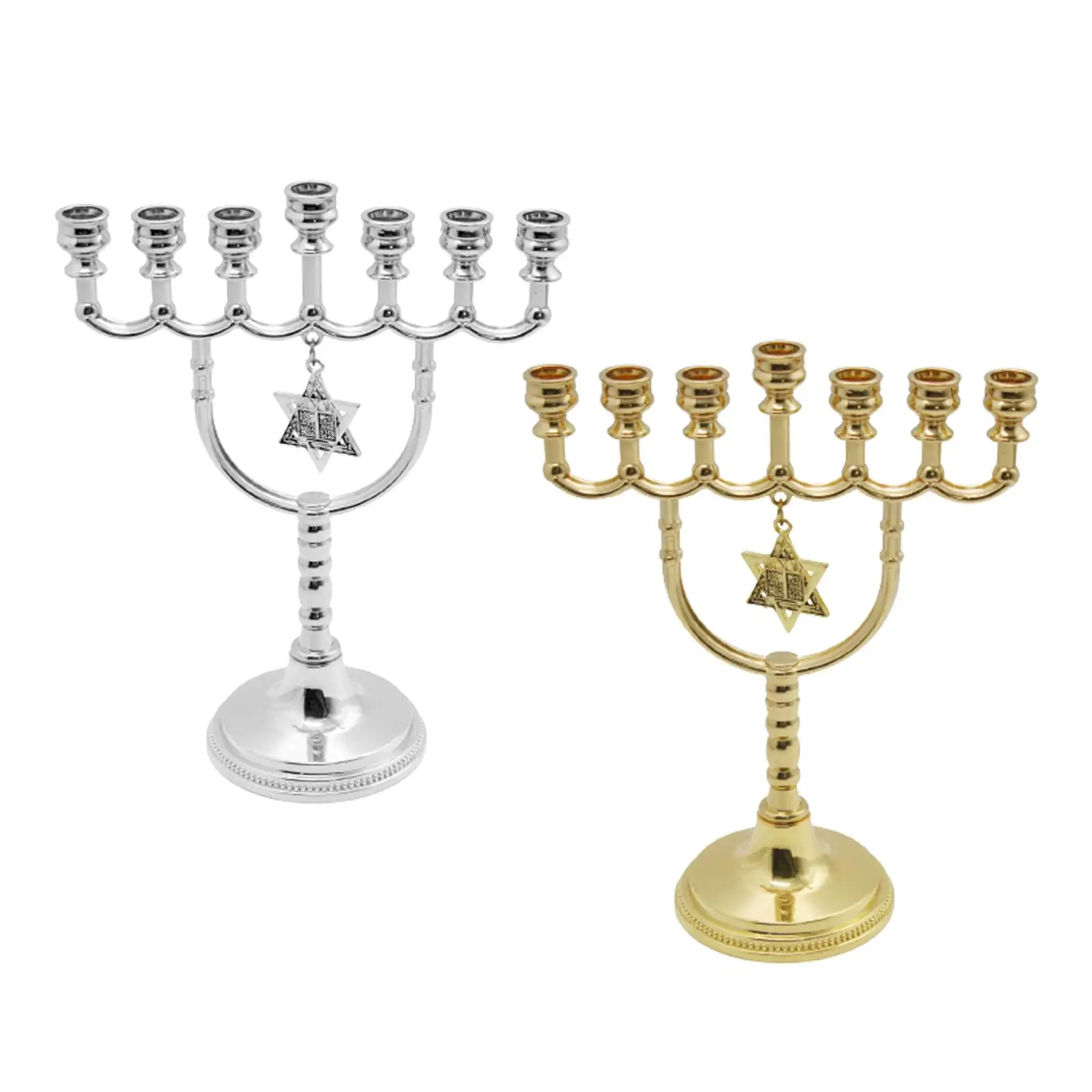 Hanukkah Menorah Portacandele Desktop 7 Rami Candeliere Classico Decorativo