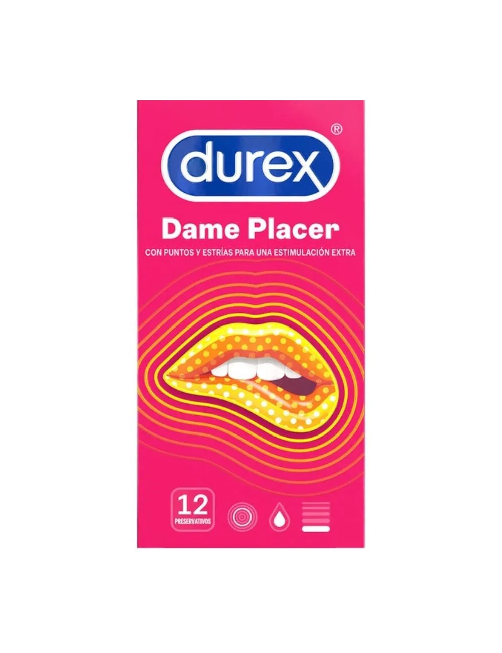 Durex Dame Pleasure 12 Unità-- Punti Smagliature Aumentano Temperatura Tra Suoi Creano Un'Esperienza Caratteristiche Placer: Gomma Rilievo Lubrificato