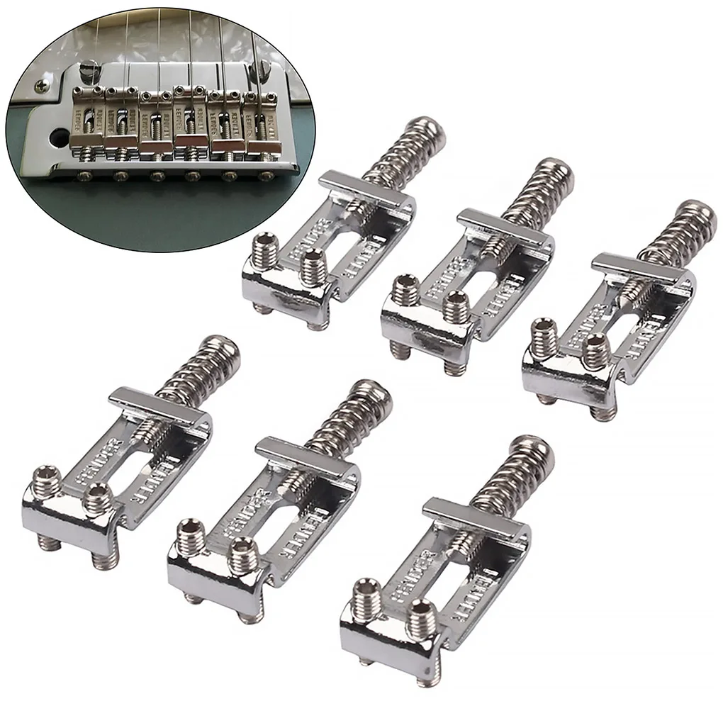 6Pcs Roller Tremolo Bridge Selle Sistema Di Ricambio Per Strat Stratocaster Tele Telecaster Chitarra Elettrica Per Parafango