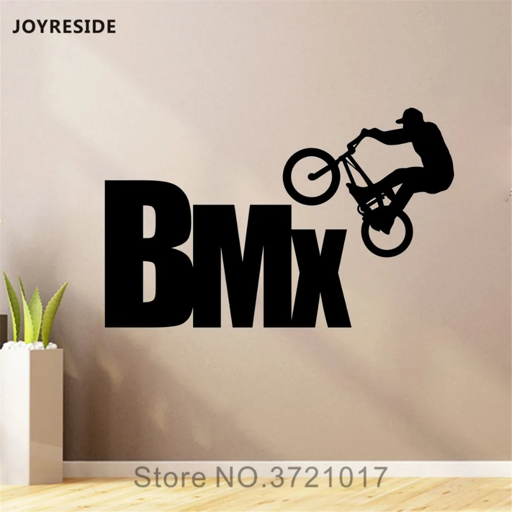 Joyreside Bmx Wall Extreme Sports Freestyle Jumping Decalcomanie Adesivo In Vinile Boys Room Home Interior Design Decorazione Murale A1604