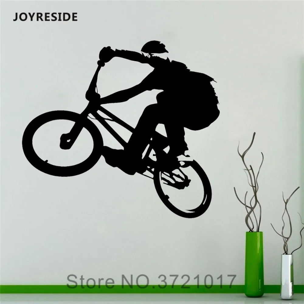 Joyreside Bmx Wall Extreme Sports Freestyle Jumping Decalcomanie Adesivo In Vinile Living Room Decor Boys Room Home Interior Murale A1641