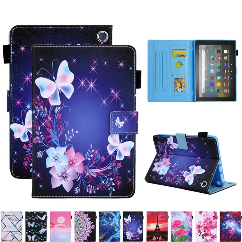 Per Il Nuovissimo Fire 7 Tablet 2022 Release Case Butterfly Painted Stand Cover Per Kindle Fire 7 2022 7 Pollici 12Th Gen Funda