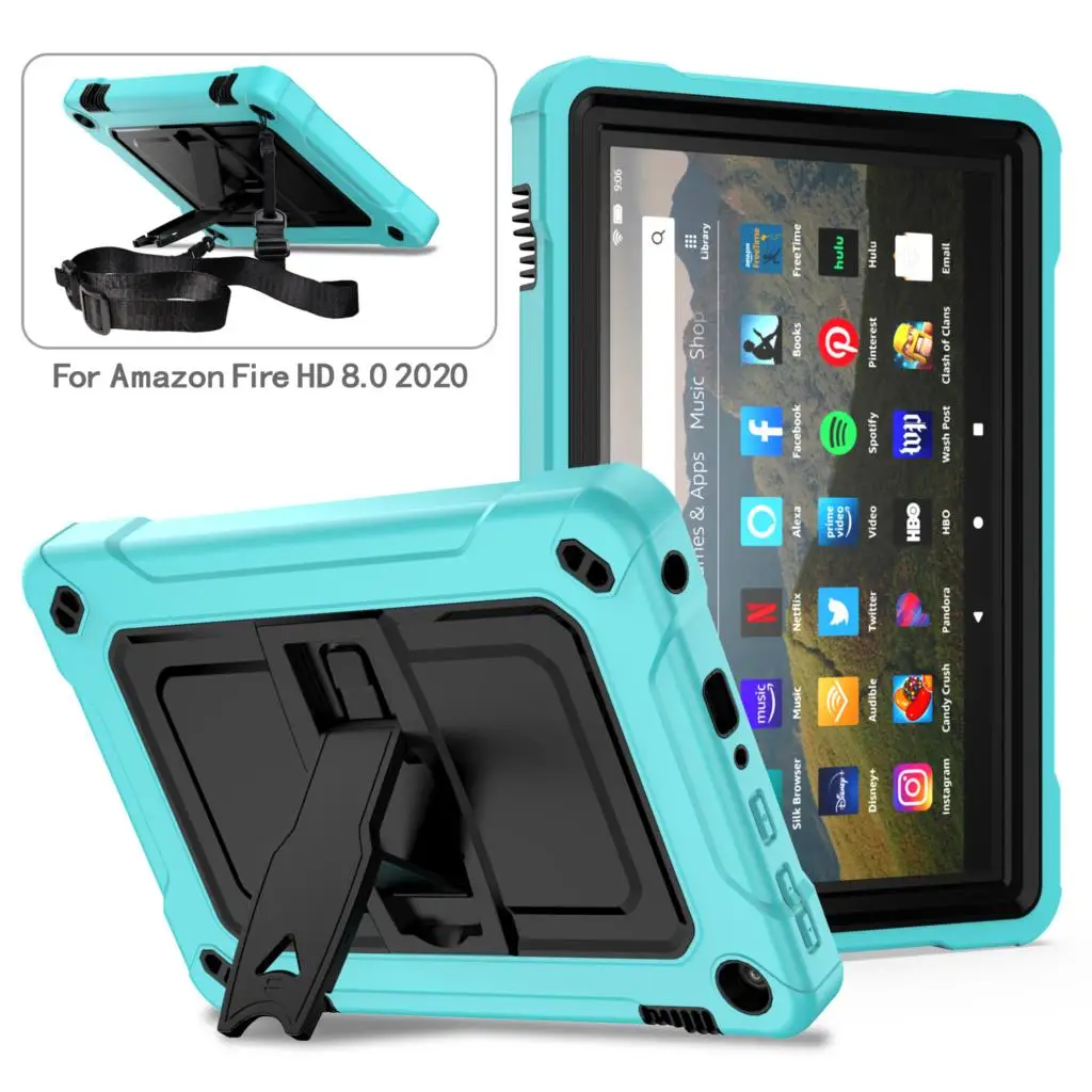 Custodia Antiurto Per Cavalletto In Eva Per Amazon Kindle Fire Hd8 Hd 8 2020 / Hd8 Hd 8 Plus 2020 8.0 Pollici Shell Kids Tablets