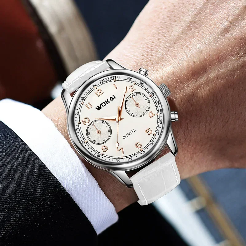 2023 Vendita Calda Moda Sport Orologi Uomo Orologi Bianchi Cinturino In Pelle Orologi Da Polso Al Quarzo Uomo Migliori Regali Reloj Hombre Orologio Uo