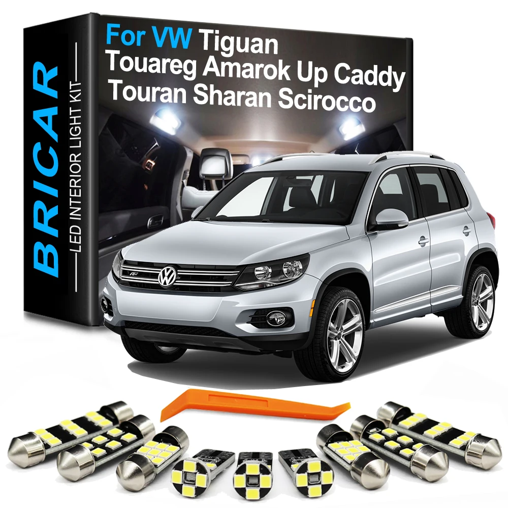 Bricar Interior Led Light Kit Per Vw Volkswagen Tiguan Touareg 7L 7P Sharan 7M 7N Touran 1T 5T Caddy Scirocco Beetle Amarok Up!
