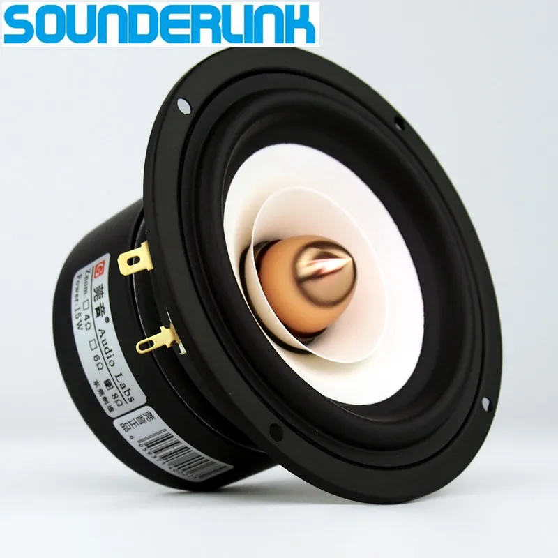 2 Pz/Lotto Sounderlink Audio Labs Di Fascia Alta 4 Inch Gamma Completa Monitor Altoparlante Woofer Tweeter Proiettile In Alluminio Hea 2 Strato Kapton