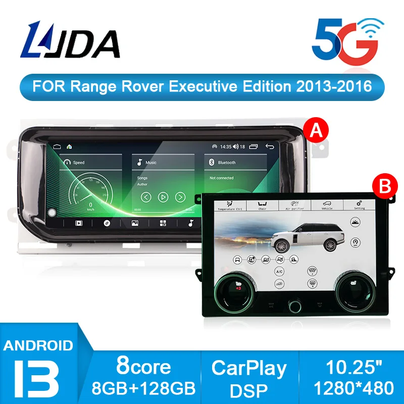 Android 13 Car Multimedia Player Stereo Radio Upgrade Per Range Rover Evoque 2013 -2016 Navigazione Gps Ac Panel Climatizzatore