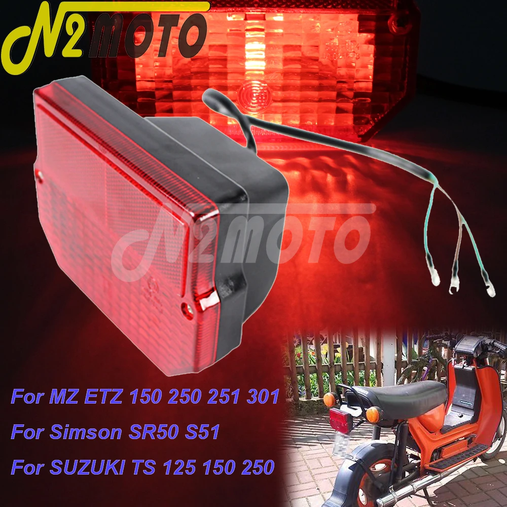 Fanale Posteriore E-Mark Per Moto Con Lampada Targa Per Mz Etz Etz150 Etz250 Etz251 Etz301 Simson Sr50 S51 Sr 50 S 51 Susuki Ts