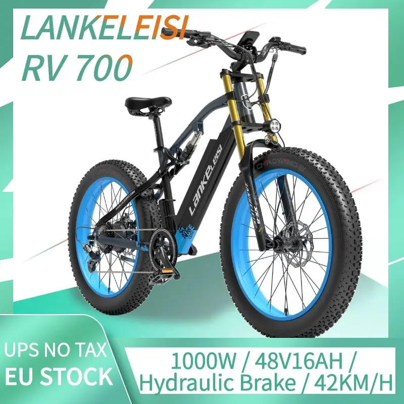 Lankeleisi Rv700 1000W 48 V16Ah Freno Idraulico A Doppia Sospensione 26*4.0 Fat Bike Snow Bike