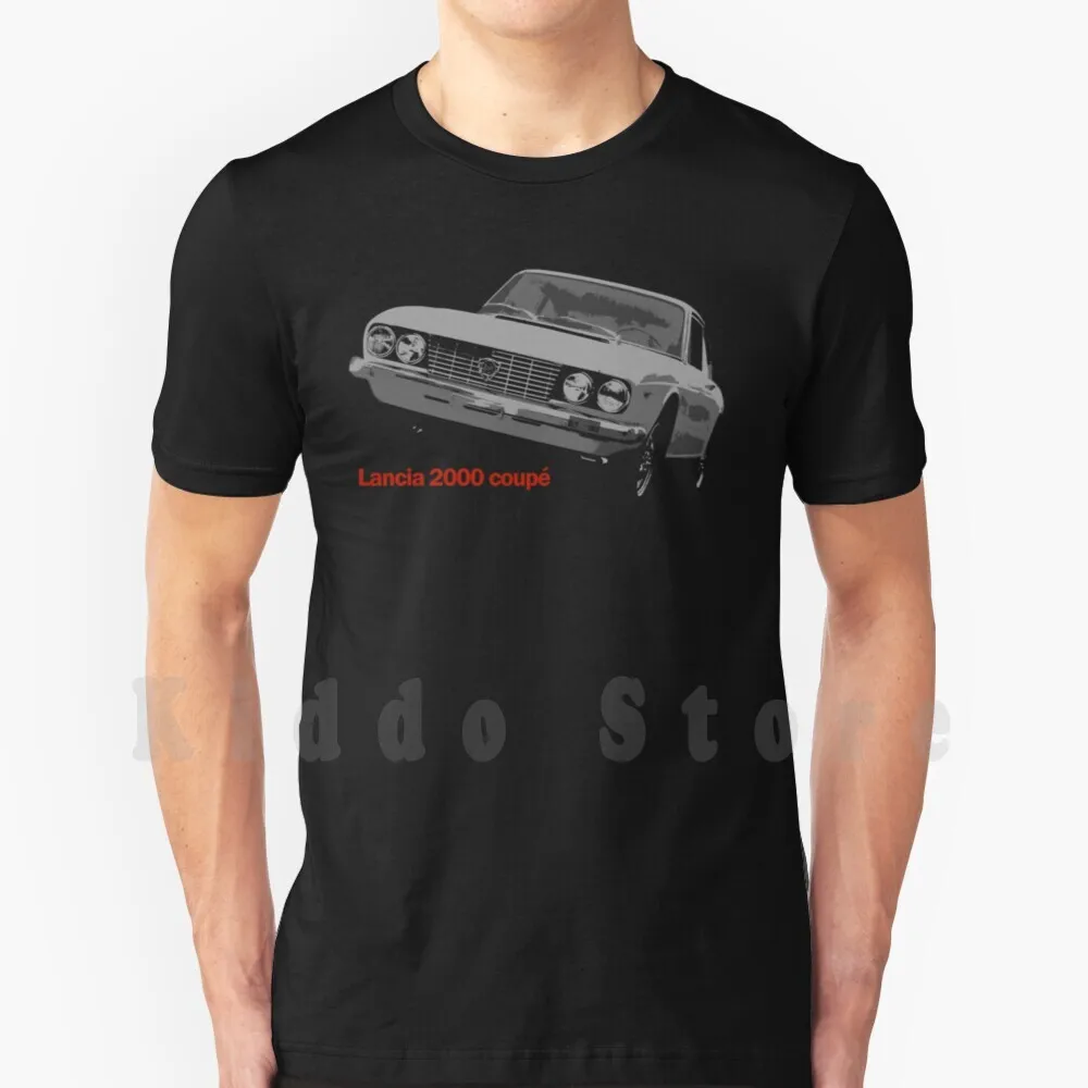 Lancia 2000 Coupé (Grigio/Argento) T Shirt Stampa Per Uomo Cotone New Cool Tee Lancia Lancia 2000 Coupé Flavia Italia Auto Italiana