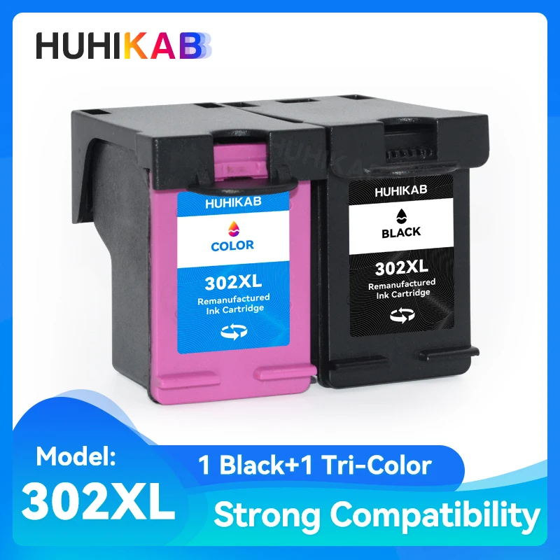 Huhikab 302 Xl Replacement For Hp302 For Hp302Xl Ink Cartridge For Hp Deskjet 2130 Envy 4520 Officejet 4650 Deskjet 3630 Printer