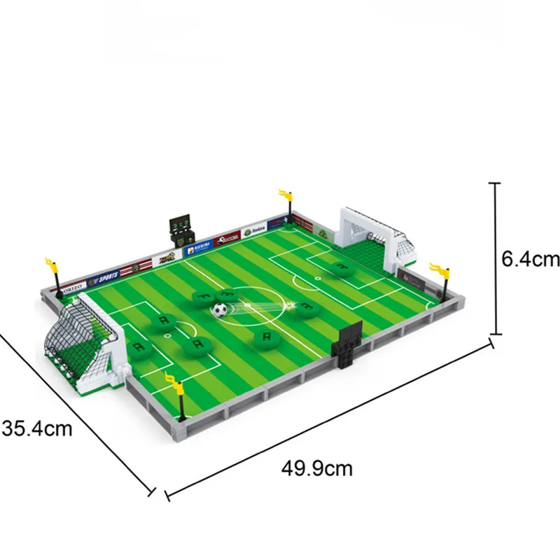 Disney Soccer Football Field Stadium World Team Player Football Figures Match Building Bricks Blocks Toys Gift Kid Winning Cup