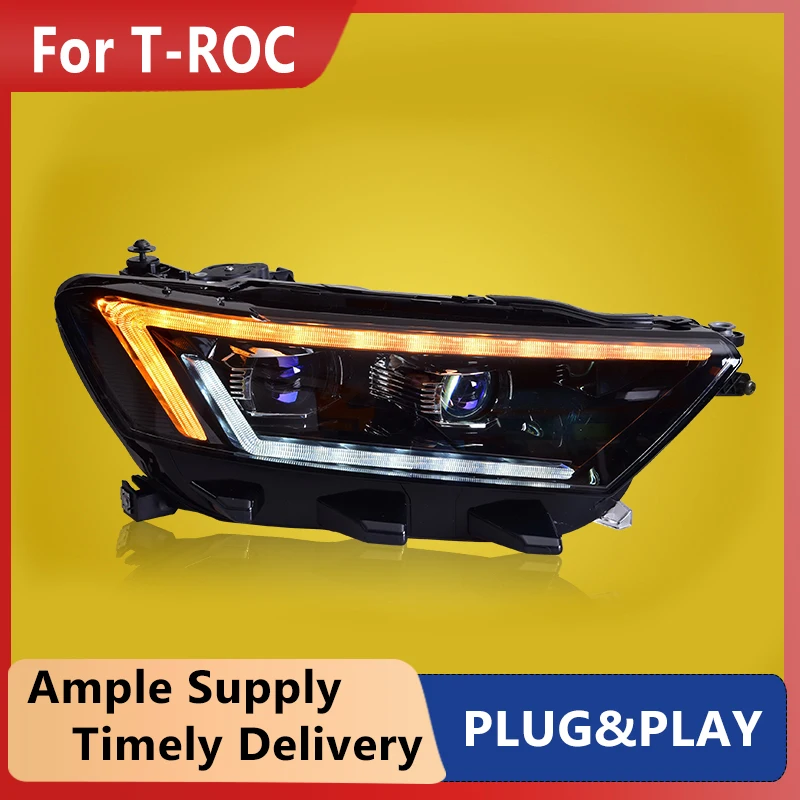 2 Pezzi Auto Merci Per Volkswagen T-Roc T Roc Troc 2018 2019 2020 Lampada Frontale Led Faro Led Doppio Proiettore