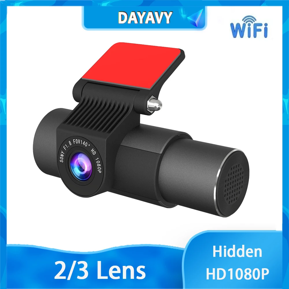 Dayavy Hidden Dash Cam 2 Lens 3 Lens Car Dvr Wifi Gps Hd1080P Mini Car Camera Dvr Registratore Di Guida App Dashcam Pk Xiaomi 70Mai