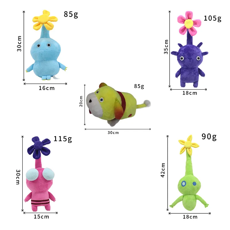 Cute Pikmine Toy Rock Anime Periferiche Oatchi Doll Blue Ice Pikmine4 Red Animal Bulborb Olimar Purple Soft Toy Pillow Collection