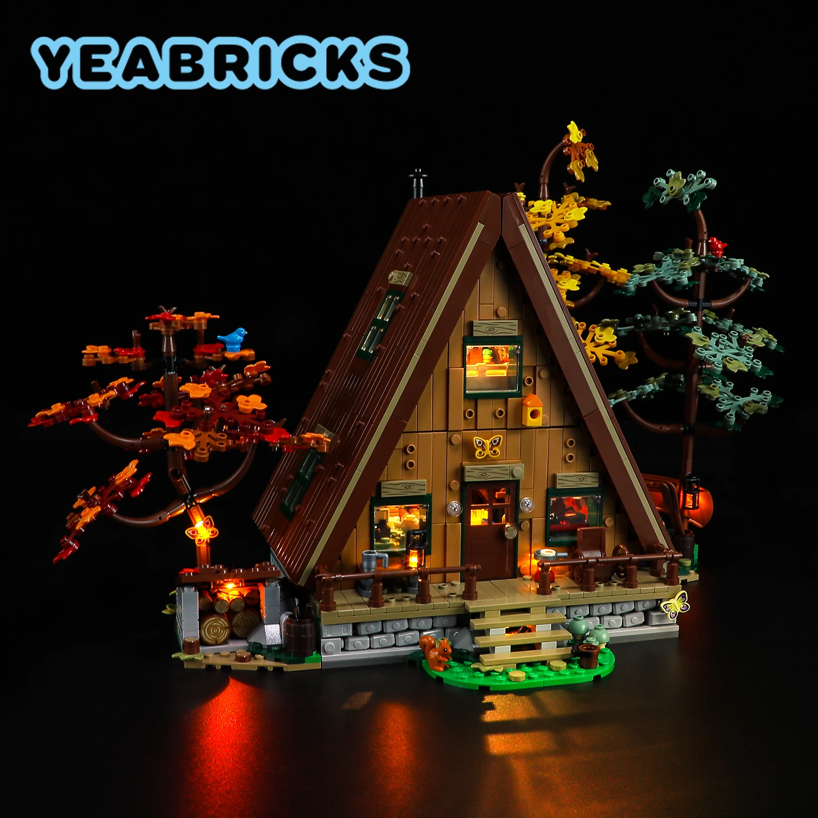 Yeabricks Led Light Kit Per Il 21338 A-Frame Cabin Building Blocks Set (Non Includere Il Modello) Giocattoli Per Bambini