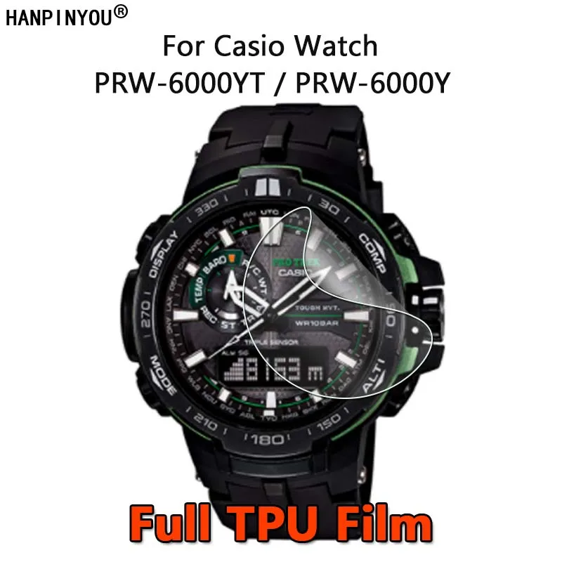Per Casio Pro Trek Prw-6000Yt Prw-6000Y Pellicola Salvaschermo In Tpu Trasparente A Copertura Totale Trasparente-Vetro Non Temperato