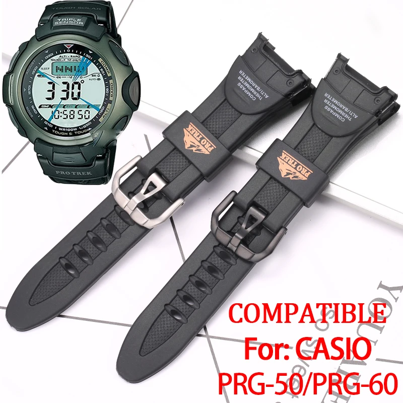 Cinturino In Resina Cinturino Per Casio Pro Trek Prg-50 Prg-60 Cinturino Sostituire Orologio Sportivo Impermeabile Da Uomo Prg 50 Accessori Per Cintur