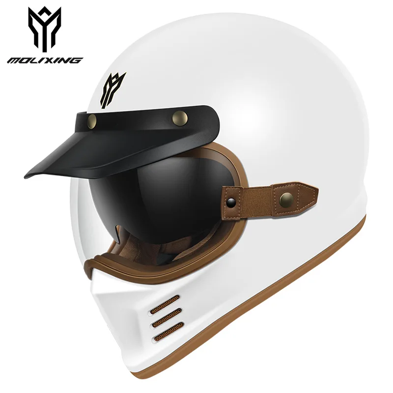 Casco Moto Vintage Yema Casco Moto Completo Da Uomo E Da Donna Quattro Stagioni Casco Motocross Personalizzato Universale