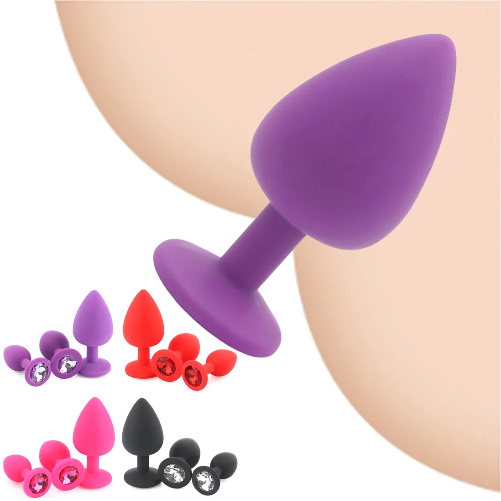 S/M/L Plug Anale In Silicone Con Gioielli In Cristallo Articoli Erotici Prodotti Sexy Giocattoli Erotici Per Adulti Uomini Donne Gay Sm Coppie Negozio