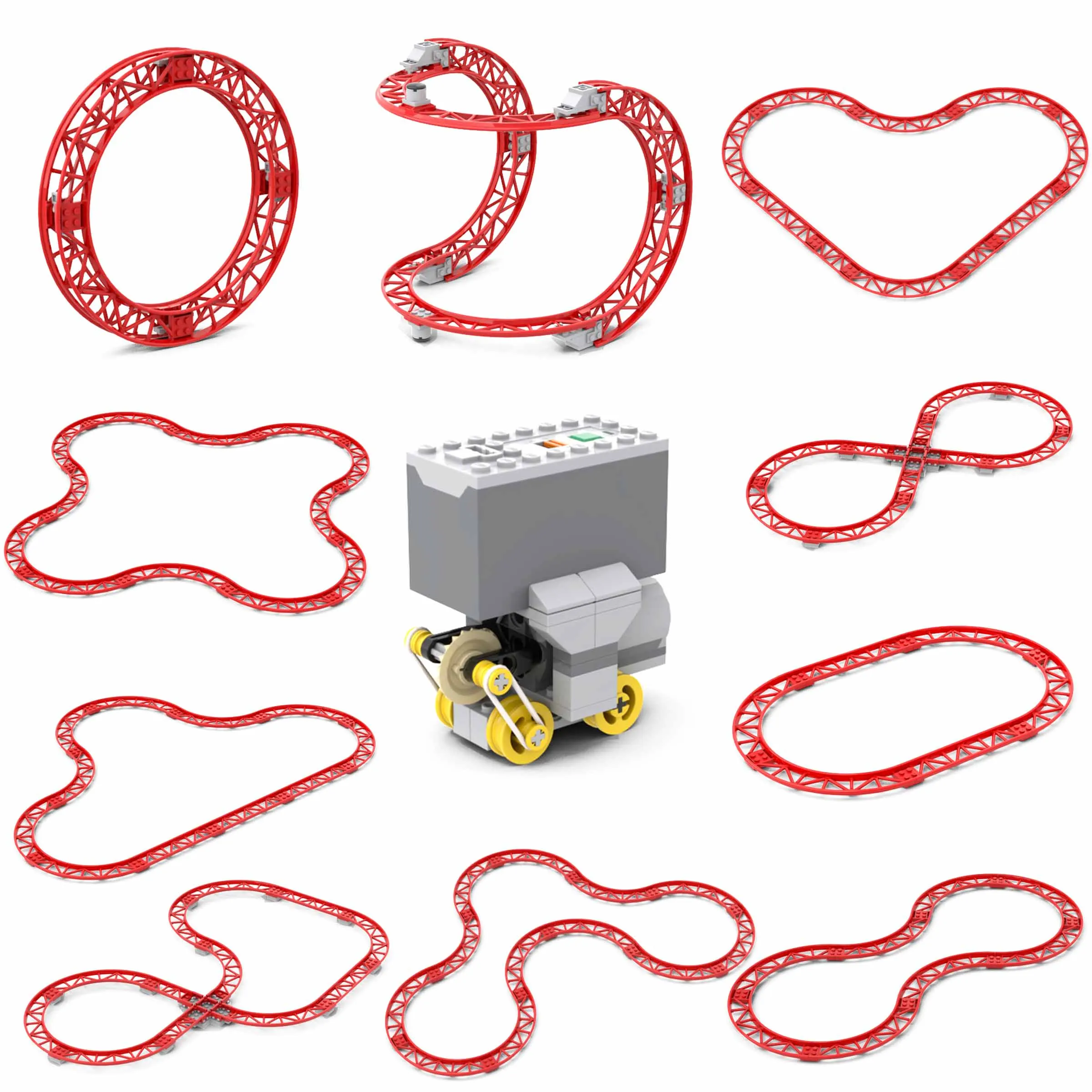 Set Di Binari Per Montagne Russe Building Block Moc Brick Part Toy Per Rollercoaster Train Compatibile 25059/26559/26022/26560/25061/34738
