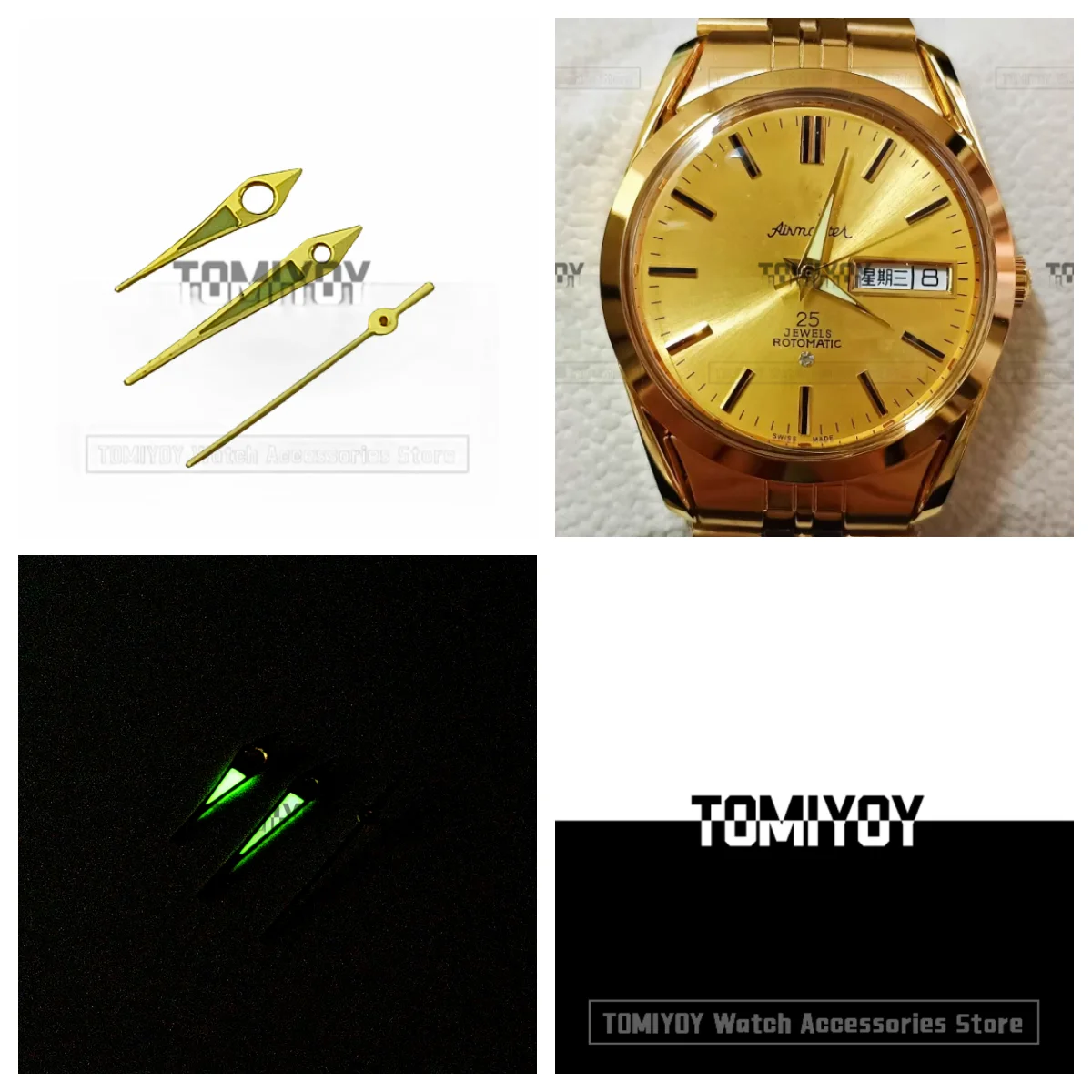 Oro Con Lancette Per Orologi Vintage Luminose Verdi Adatte Per Movimenti Titoni-307 2783 2789 2824 2836