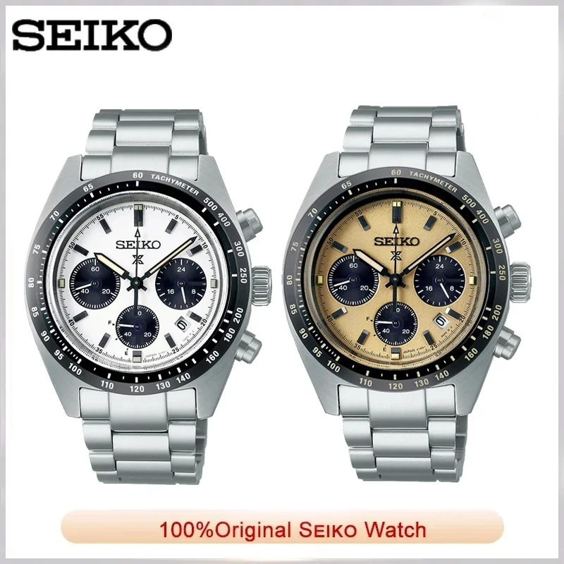 Orologio Meccanico Automatico Seiko Panda Di Three Eyed Watchplate Chronograph Calendario Completo Orologi Da Polso Da Uomo Originali Ssc813P1