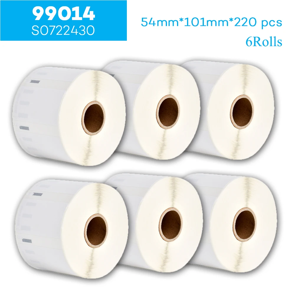 6 Rotoli Compatibili Dymo Label 99014 Rotolo Di Carta 54*101Mm Etichette Per Dymo Labelwriter Lw-450 450 Turbo Ribbon Printer Machine