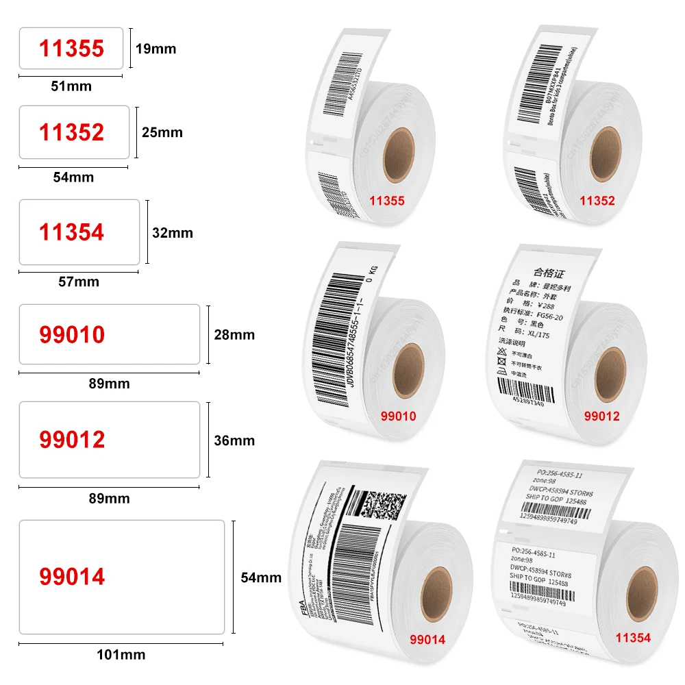99014 Carta Termica Per Dymo Labelwriter 99010 99012 11352 11354 11355 Rotolo Di Etichette Per Dymo Labelwriter 450 450 Turbo 450 Duo 4Xl