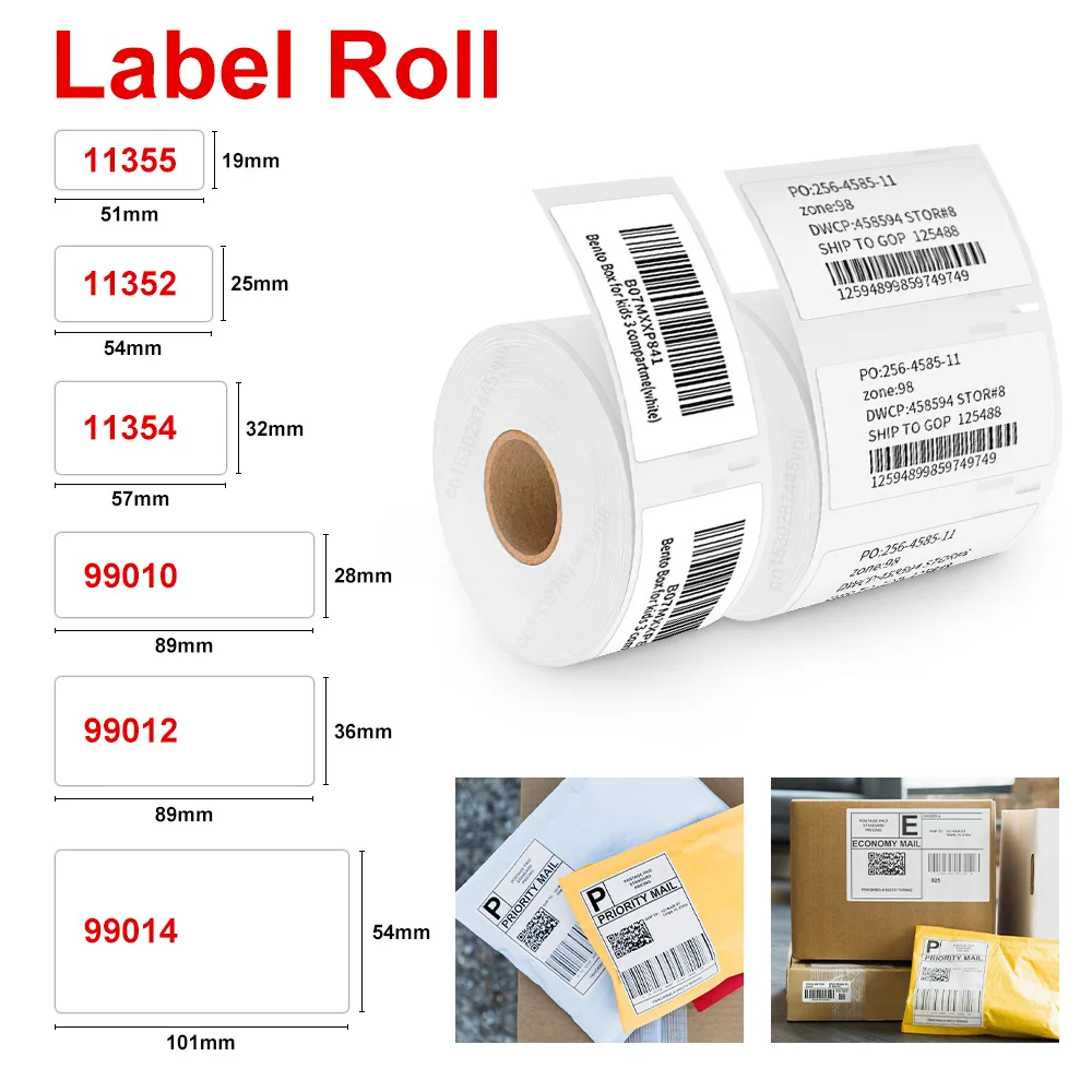 1 Rotolo 99014 Etichetta Dymo Lw Compatibile 99010 99012 99014 11352 11354 11355 Carta Termica Adesiva Per Dymo Labelwriter 450 4Xl 400