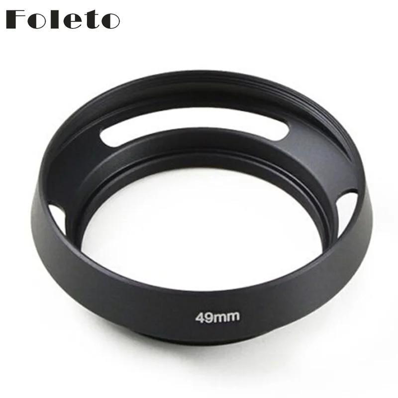 Black Metal Ventilato Curvo Lens Hood 37 40.5 43 46Mm Per Leica M Canon Nikon Sony Nex Pentax Olympus Panasonic M4/3 Camera Montaggio