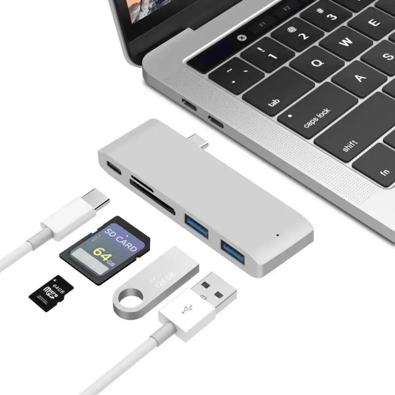 3.1 Type-C Hub To Adapter 4K Thunderbolt 3 Usb C Hub Tf Sd Card Reader Slot Pd Per Macbook 16 14 Air 13 M1 Chip