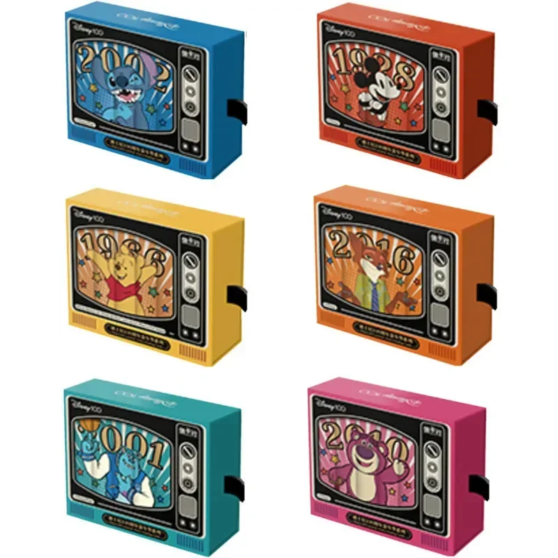 Disney 100Th Anniversary Carnival Series Trading Cards Mickey Mouse Donald Duck Stitch Rare Character Collection Card Gift Toy