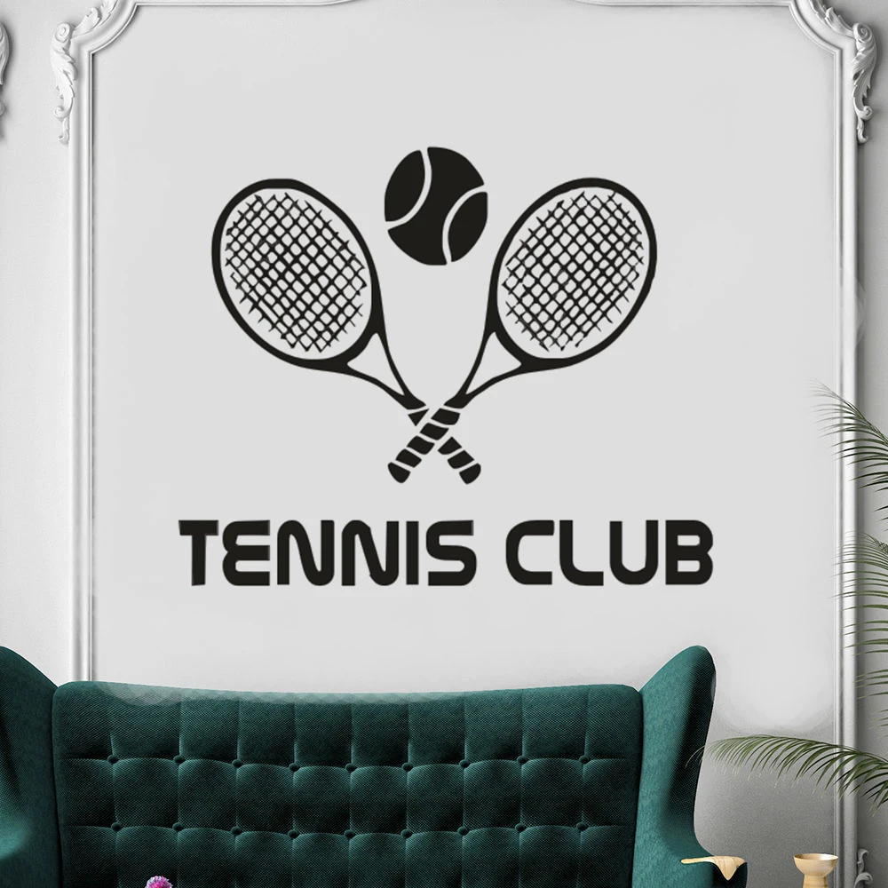 Adesivo In Vinile Tennis Club Adesivo Racchetta Sport Home Interior Design Wall Art Decor Rimovibile Tennis Sport Adesivo Murale Ay1138