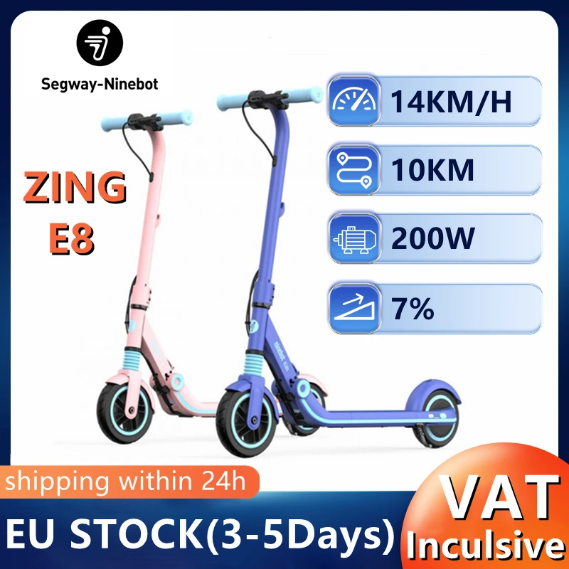Eu Stock Ninebot Di Segway Zing E8 Scooter Elettrici Per Childs 200W Motore 14 Km/H Velocità 10Km Gamma Ekickscooter Leggero