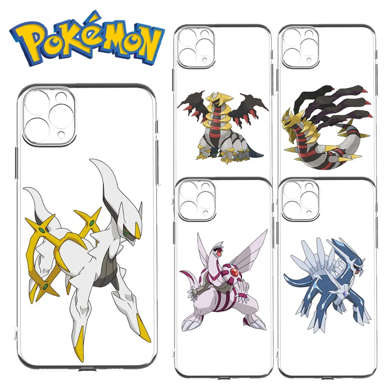 Pokemon Giratina Dialga Palkia Arceus Custodia Per Telefono Per Iphone 11 Pro Max 12 13 7 8 Plus X Xr Xs Max Cover Morbida Trasparente Per Anime